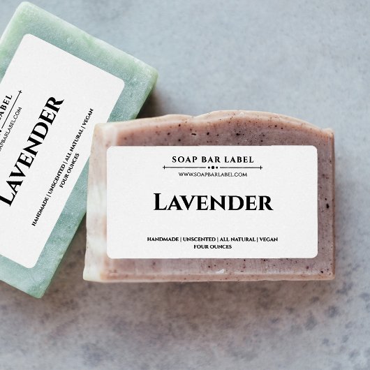 Personalisiertes Seifenetikett Weißer Hintergrund