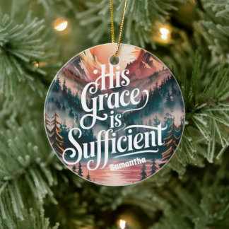 Personalisiertes Sein Gnade genügt Christlich Keramik Ornament