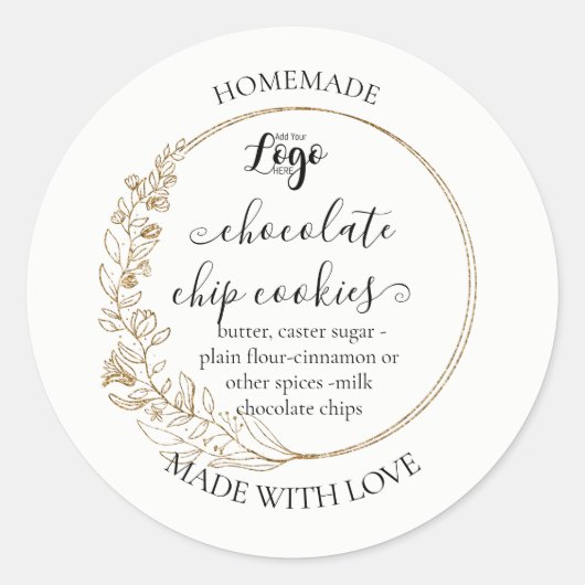Personalisiertes, selbst gemachtes Cookie-Etikett Runder Aufkleber (Vorderseite)
