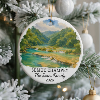 Personalisiertes Semuc Champey-Keramik-Ornament, C Keramik Ornament
