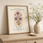 Personalisiertes September-Aster-Geburtsblumenpost Poster