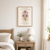 Personalisiertes September-Aster-Geburtsblumenpost Poster