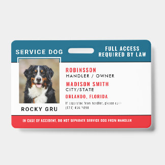 Personalisiertes Service-Dog-Abzeichen Ausweis