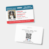 Personalisiertes Service-Dog-Abzeichen Ausweis (Vorder- & Rückseite)
