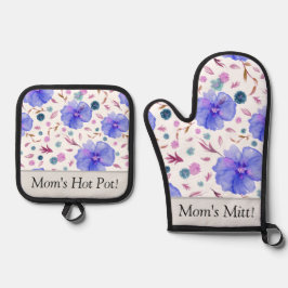Personalisiertes Set mit Blumenofen Mitt und Töpfc