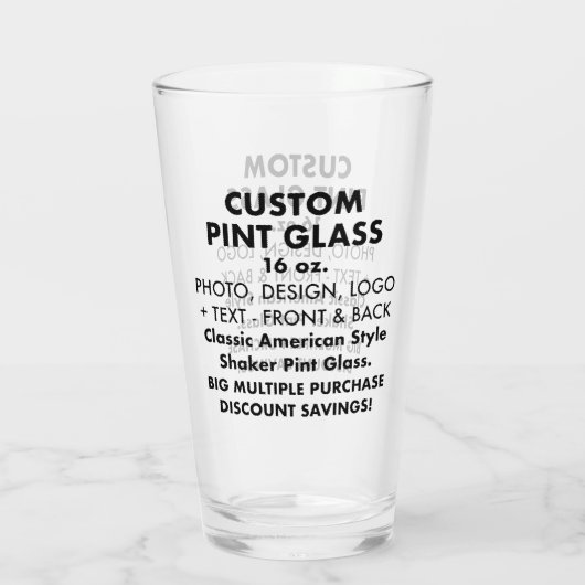 Personalisiertes Shaker Pint Glas 16oz (Rückseite)