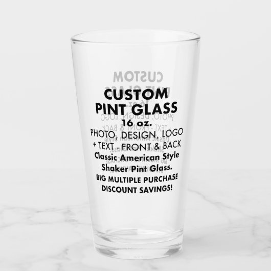 Personalisiertes Shaker Pint Glas 16oz (Vorderseite)
