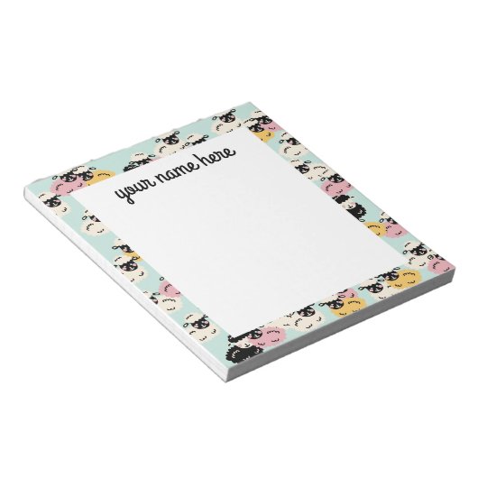 Personalisiertes Sheep Notepad Notizblock (angewinkelt)