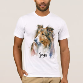 Personalisiertes Sheltie-Gemälde T-Shirt