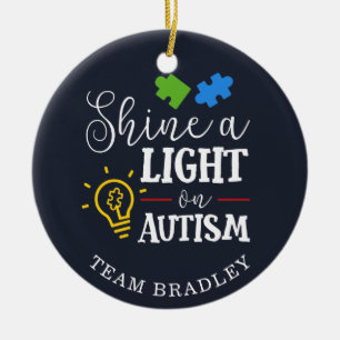 Personalisiertes Shine A Light on Autism Matching Keramik Ornament