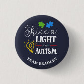 Personalisiertes Shine A Light on Autismus Matchin Button (Vorderseite)