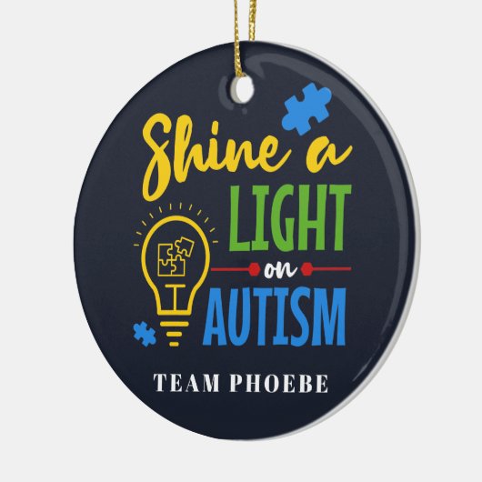 Personalisiertes Shine A Light on Autismus Matchin Keramik Ornament (Links)