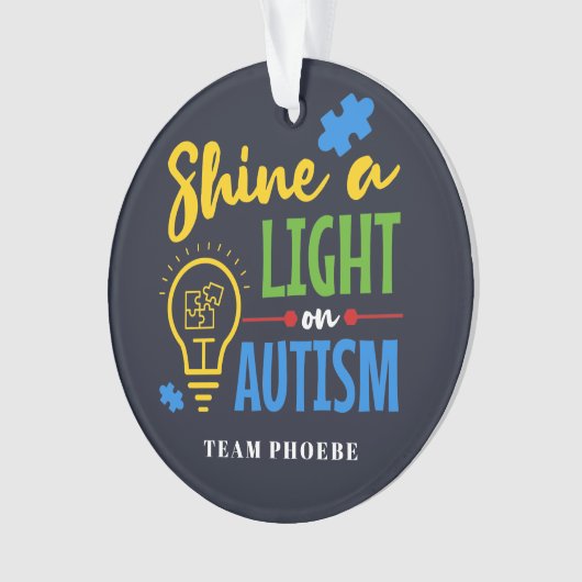 Personalisiertes Shine A Light on Autismus Matchin Ornament (Vorderseite)