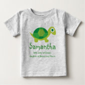 Personalisiertes Shirt "New Sibling" Turtle Säugli (Vorderseite)