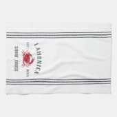 Personalisiertes Shopping House, Navy & Red Rustic Geschirrtuch (Horizontal)