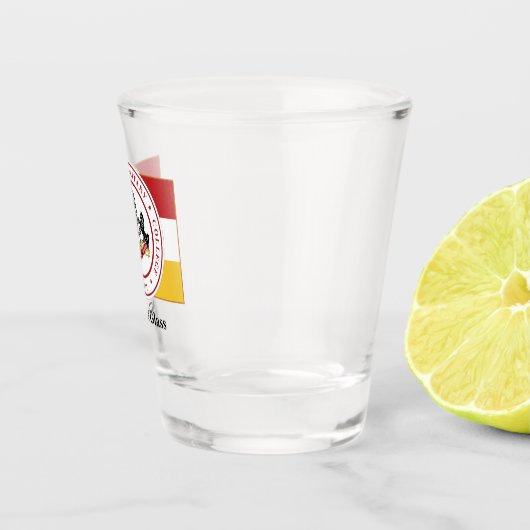 PERSONALISIERTES SHOT-GLAS W/PMC-FLAG SCHNAPSGLAS (Rechts)