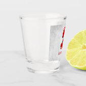 Personalisiertes Shotglas mit rotem Herzen Schnapsglas (Links)