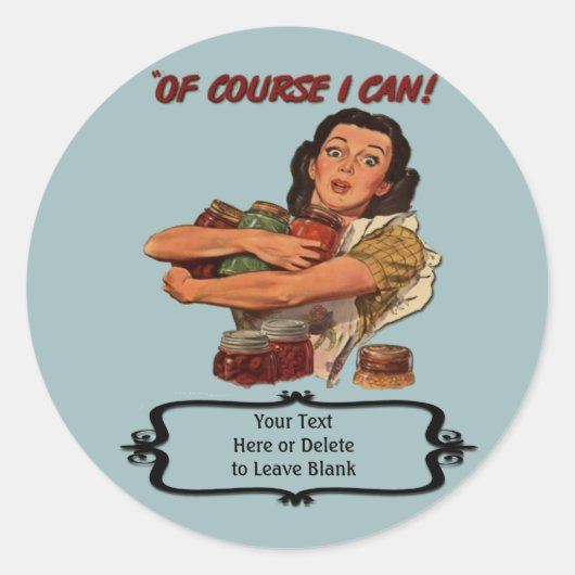 Personalisiertes Sieggärtenkonservenlabel Runder Aufkleber (Vorderseite)