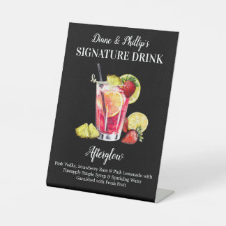 Personalisiertes Signature Drink Rum Tropical Drin Sockelschild