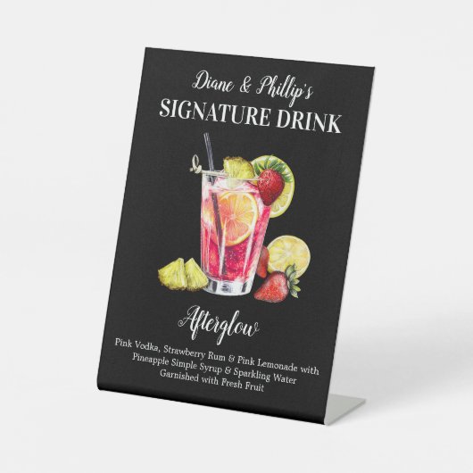 Personalisiertes Signature Drink Rum Tropical Drin Sockelschild (Vorderseite)