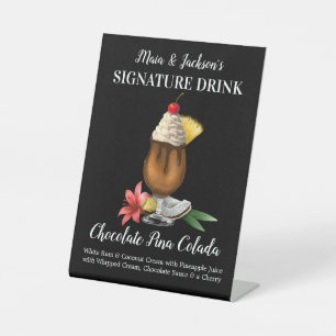 Personalisiertes Signature-Getränk Schokoladen-Piñ Sockelschild