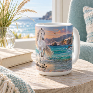 Personalisiertes Silber-Andalusisches-Pferd Mittel Kaffeetasse