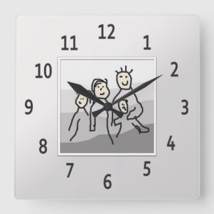 Personalisiertes Silber Gerahmtes Foto Quadratische Wanduhr