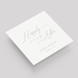 Personalisiertes Silber "glücklich immer nach" Hoc Serviette