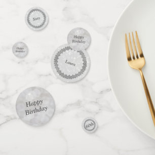 Personalisiertes Silber grau 60. Geburtstag Konfetti