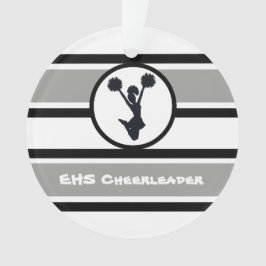 Personalisiertes Silber- und Schwarz-Cheerleader-D Ornament