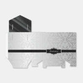 Personalisiertes Silber und schwarzer Damaske - Ge Geschenkschachtel (Ungefaltet)