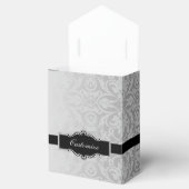 Personalisiertes Silber und schwarzer Damaske - Ge Geschenkschachtel (Geöffnet)