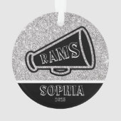 Personalisiertes Silber- und Schwarzwurzelt Ornament (Rückseite)