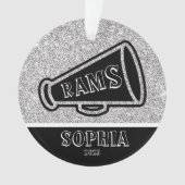 Personalisiertes Silber- und Schwarzwurzelt Ornament (Vorderseite)