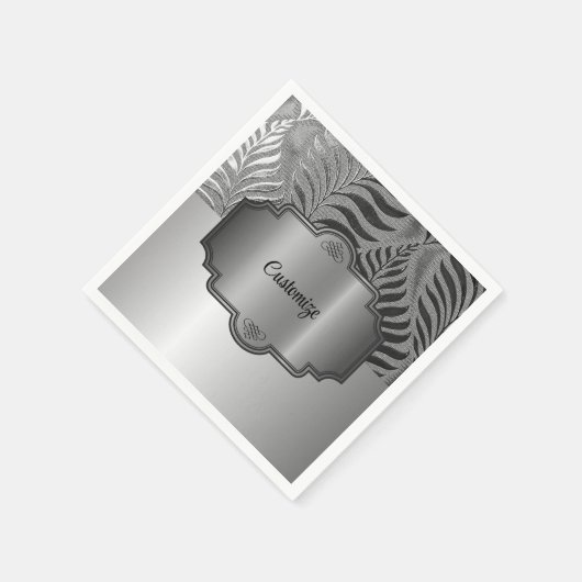 Personalisiertes Silberleaf Motif 3 Serviette (Ecke)