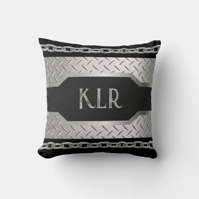 Personalisiertes Silbermetall und Ketten Kissen (Vorderseite)