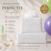 Personalisiertes silbernes Blumen-Geschenkpapier Geschenkpapier