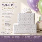 Personalisiertes silbernes Blumen-Geschenkpapier Geschenkpapier