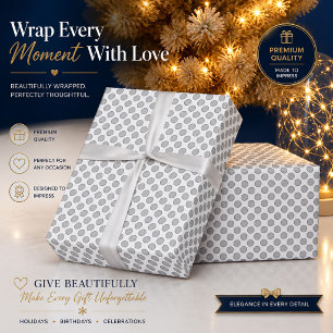 Personalisiertes silbernes Punkte-Wrap-Papier Geschenkpapier