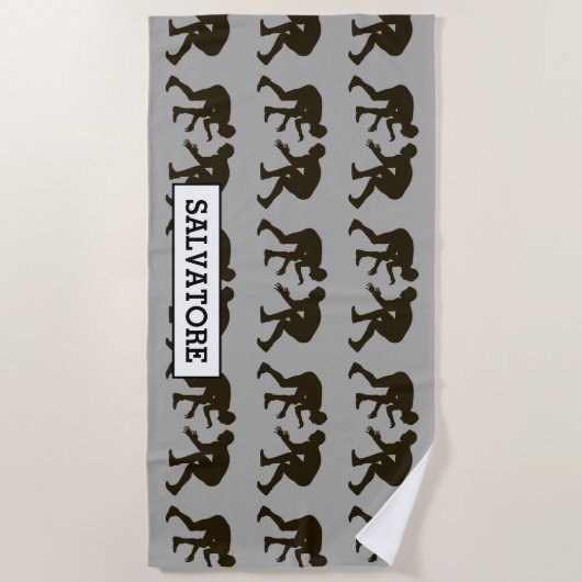 Personalisiertes Silhouette Wresters Badetuch (Vorderseite)