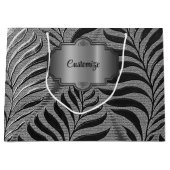 Personalisiertes Silver Leaf Motif Große Geschenktüte (Vorderseite)