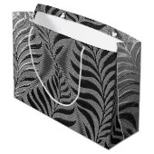 Personalisiertes Silver Leaf Motif Große Geschenktüte (Rückseite Schrägansicht)