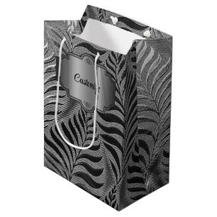 Personalisiertes Silver Leaf Motif Mittlere Geschenktüte