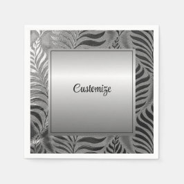 Personalisiertes Silver Leaf Motif Serviette