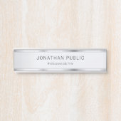 Personalisiertes Silver Look Template Moderne Eleg Türschild (Vorderseite )