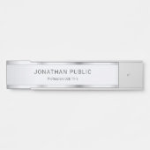 Personalisiertes Silver Look Template Moderne Eleg Türschild (Vorderseite )