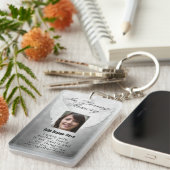 Personalisiertes Silver Memorial Angel Wings Foto  Schlüsselanhänger (Vorderseite rechts)
