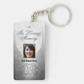 Personalisiertes Silver Memorial Angel Wings Foto  Schlüsselanhänger (Rückseite)