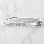 Personalisiertes Silver Ombre Imitate Glitzer Scri Kellnermesser (Rückseite)