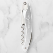 Personalisiertes Silver Ombre Imitate Glitzer Scri Kellnermesser (Vorderseite)